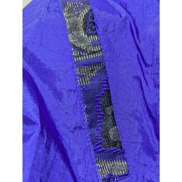 Slade Women's 90's Purple Paisley Polyester Cotton Lined Gold Trim Wind Suit Set - Picture 7 of 8